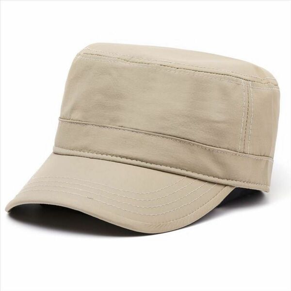 ワークキャップ ベージュ ユニセックス サイズ調節可 UV対策 帽子 キャップ アウトドア オールシーズン 人気 男女兼用