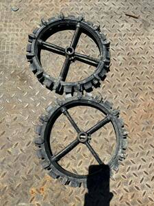  left right set cultivator tire wheel parts hexagon axis OHATSU axis diameter approximately 25MM present condition goods 