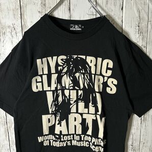 ヒステリックグラマー Tシャツ 半袖　デカデザインtシャツ センターロゴ　ユニセックス　古着　ブラック　黒　