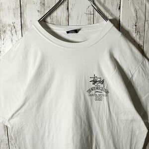 stussy ステューシー Tシャツ 白タグ　ワンポイントロゴ　両面デザイン　Lサイズ　ユニセックス　古着　