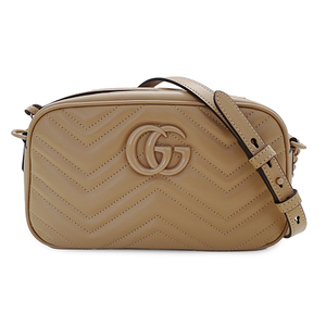 グッチ GUCCI バッグ レディース ブランド ショルダーバッグ レザー GGマーモント キルティング スモール ベージュ 447632 斜め掛け