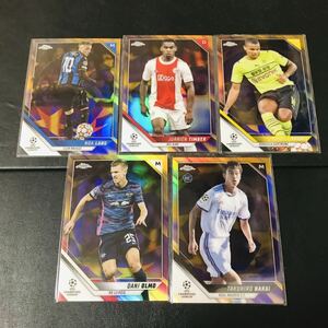 Purple & Gold Starball ×5 / 2021-22 Topps Chrome UEFA Champions League 1:37 RC ルーキーカード など 5枚 中井卓大 ティンバー オルモ