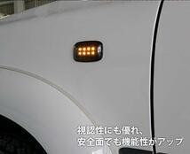 90/95 ランクル プラド クリスタル LED サイドマーカー ブラック ランプ レンズ ライト 新品 左右 外装 社外 クリスタルアイ_画像3