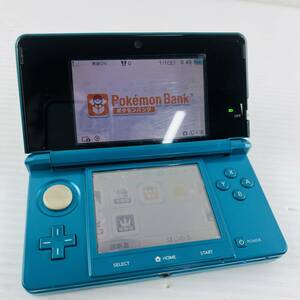 ●200【動作OK／ポケモンバンク入り！】ニンテンドー 3DS 本体 CTR-001 青 アクアブルー 任天堂 Nintendo