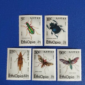 エチオピアの昆虫切手★1977年　昆虫５種　未使用