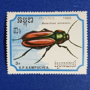 カンボジアの昆虫切手★1988年 昆虫７種 未使用切手の画像9