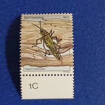 ボツワナ★1981年　昆虫６種　未使用切手　蝶　トンボ　カマキリなど_画像5