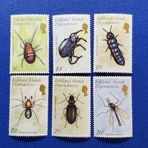 英領フォークランド諸島★1982年 昆虫６種 未使用切手の画像1