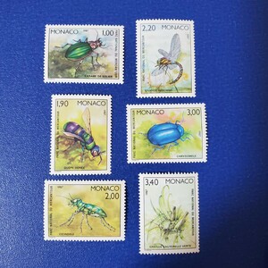 モナコ★メルカントゥール国立公園　昆虫切手　６枚組　未使用