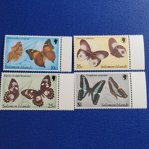  Solomon various island *1982 year butterfly .4 kind unused stamp 