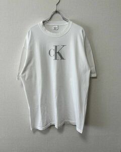 90's USA製 XL Calvin Klein ONE VINTAGE カルバンクライン ビンテージ 香水 プロモーション プリント Tシャツ 白 Obsession Bruce Weber