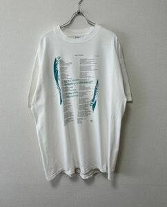 90's USA製 XL HANES BEEFY-T VINTAGE TEE ビンテージ 花 フラワー メッセージ プリント Tシャツ ハーゲンダッツ Apple ibm maxell Google