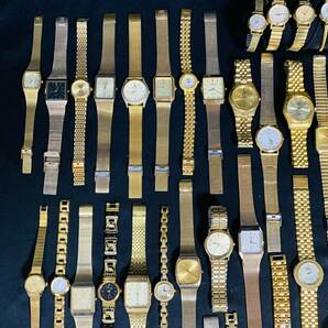 腕時計 GOLD ゴールドカラー 100本 まとめ売り SEIKO セイコー CASIO シチズン CITIZEN カシオ エルジン 等含む 動作未チェックの画像2