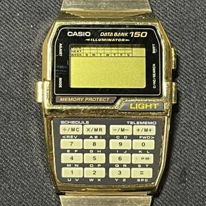 CASIO Casio DATA BANK 150 Data Bank DBC-1500 мужские наручные часы кварц цифровой Gold цвет работа не проверено 