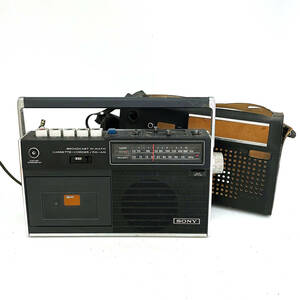  electrification OK!SONY cassette radio CF-1500( case attaching ) /AM/FM/ Showa Retro / radio / radio-cassette / portable ( Sony )