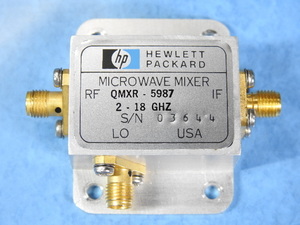 【HPマイクロ波】HP 0955-0181/QMXR-5987 MICROWAVE MIXER RF/LO:2-18GHz IF:5-1500MHz LO:+7dBm≦ SMA 動作簡易確認済 現状渡しジャンク品