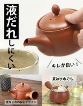 きつさこ 常滑焼 雫急須 朱泥カラー【 洗いやすい茶こし付 】/300ml 味がまろやかになる急須 深蒸し可 日本製_画像6