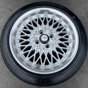 KYOWA RACING KR1074F メッシュ 4穴 PCD100 15×6.5J +35 2023年製 ラジアルタイヤ 165/55R15 4本セット 2個口発送 1円スタート 売り切りの画像6