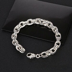 [ new goods original ] accessory men's bracele /4/ silver color . beauty . appearance.!
