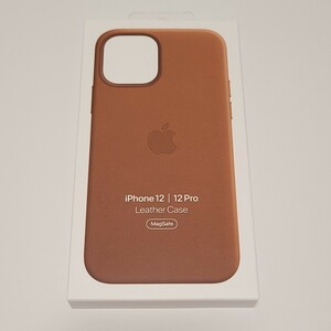 アップル純正 iPhone 12/12 Pro レザー ケース サドルブラウン MHKF3FE/A