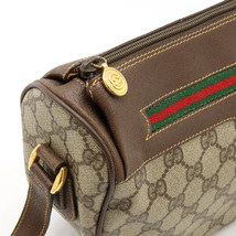 GUCCI グッチ オールドグッチ GGプラス シェリーライン ショルダーバッグ 斜め掛け ポシェット ベージュ ブラウン_画像6