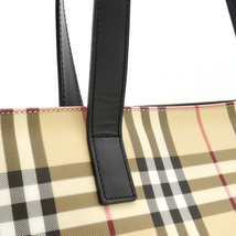 BURBERRY バーバリー ノバチェック トートバッグ ショルダーバッグ ショルダートート 肩掛け PVC レザー ベージュ_画像7