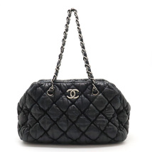 CHANEL シャネル バブルキルト ココマーク チェーンショルダー ショルダーバッグ ショルダートート レザー ブラック 黒_画像1