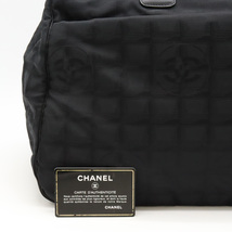 CHANEL シャネル ニュートラベルライン ココマーク ボストンバッグ ショルダーバッグ ナイロンジャガード レザー ブラック_画像9