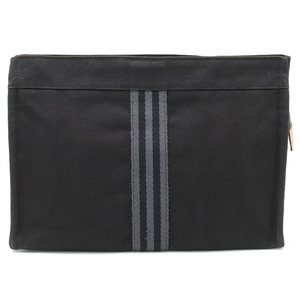 HERMES Hermes Fourre Tout clutch bag second bag pouch canvas leather black black 