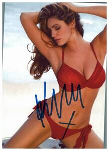 * Kelly * Brooke Kelly Brook 2L stamp autograph photograph COA simple certificate attaching 