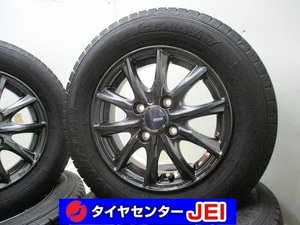 13インチ バリ溝 145/80R13 4J+43 100 アイスナビ7 軽自動車 中古スタッドレスタイヤホイール4本セット 送料無料(SA13-4060）