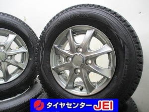 12インチ 145R12 6PR 3.5J+44 100 軽トラ/軽バン SV01 中古スタッドレスタイヤホイール4本セット送料無料(SA12-4075）