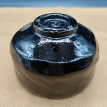 松楽 楽焼 黑楽 京焼 黒茶碗 茶碗 抹茶碗 茶器 茶道具 陶器 ア3 _画像7