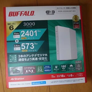 【新品未開封】 BUFFALO 無線LAN親機 WSR-3000AX4P-WH