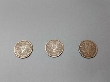 【美品】大満州国壹分銅貨3枚 15.1g　硬貨　古銭　アンティーク_画像2