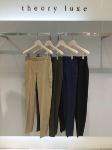 theory luxe セオリーリュクス 麻ストレッチパンツ スリムクロップドパンツ CRUNCH/HARLEAN ブラウン