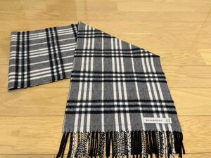 BURBERRY　バーバリー　マフラー　カシミア100％　グレー系　ヴィンテージチェック　美品　送料無料!!!　