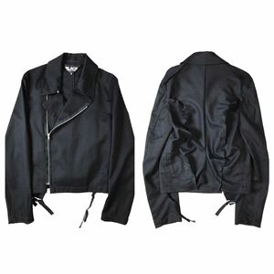 (D) BLACK COMME des GARCONS コムデギャルソン ウール ライダースジャケット S ブラック