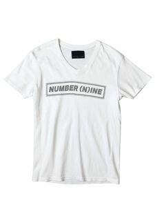 (D) number (n)ine ナンバーナイン ロゴ 半袖Tシャツ S ホワイト 送料250円 (ma)