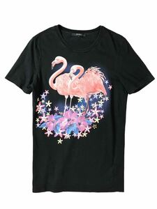 (D) GUCCI グッチ フラミンゴ 半袖 Tシャツ M ブラック系 送料250円 (ma)