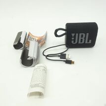 100 JBL GO 3 ポータブルウォータープルーフスピーカー JBLGO3BLK ブラック ※中古_画像2