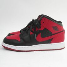 153s NIKE ナイキ AIR JORDAN 1 MID (GS) エアジョーダン ミッド 554725-074 子供用 US6.5Y 24.5cm 箱有 ※中古_画像3