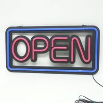 106 メーカー不明 ネオン管風看板ライト「OPEN」約60×30cm 電飾 ディスプレイ インテリア ※中古_画像2