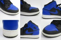 153s NIKE ナイキ AIR JORDAN 1 MID (GS) エアジョーダン ミッド 554725-077 子供用 US6.5Y 24.5cm 箱有 ※中古_画像9