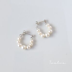 【21】パールフープピアス シルバー