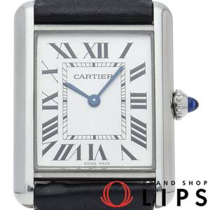 Cartier Tank Mast Watch LM WSTA0041 Коробка гарантия SS/кожаные мужские часы Серебряная готовая красавица использована