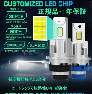 正規品 1年保証 毎日発送 HID変換 純正HIDヘッドライト LED化キット 20000LM D2R D2S D4R D4S ホワイト 明るさ500%UP 無加工 ポン付 車検