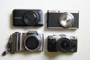 コンパクトデジタルカメラ まとめて4個セット FUJIFILM XF1/CANON SX210 IS/OLYMPUS SZ-14/PENTAX Q7