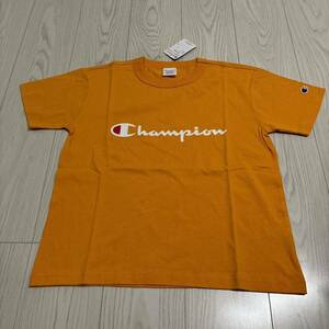 未使用●チャンピオン Champion ロゴ プリント Tシャツ/Mサイズ/半袖/トップス/ブランド/レディース/ウィメンズ/イエロー/オレンジ★1089-4