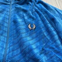 未使用●フレッド ペリー FRED PERRY ベロア トラック ジャケット/パイル地/パーカー/アウター/トップス/ターコイズ ブルー/青 ★1104-4_画像2